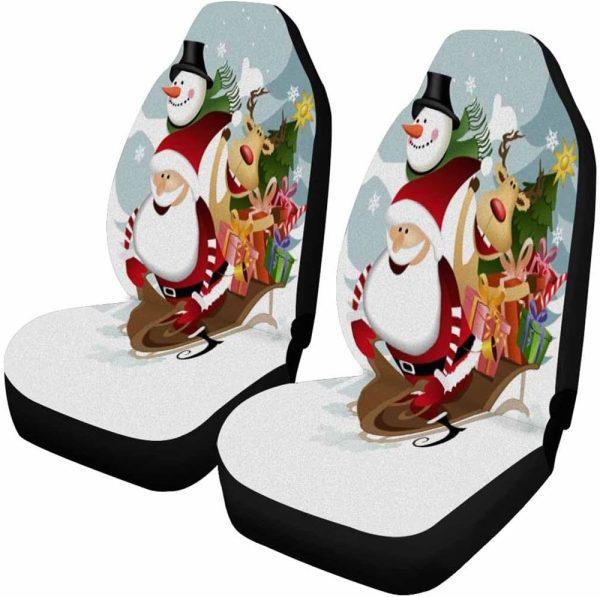 Christmas Car Seat Covers, Santa Claus Snowman And Red Nosed Reindeer Car Seat Covers