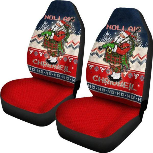 Christmas Car Seat Covers, Scotland Celtic Christmas Car Seat Covers Scottish Santa Nollaig Chridheil
