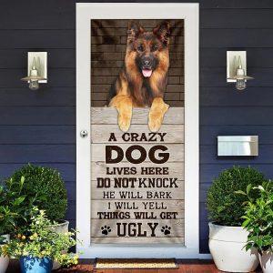 Christmas Door Cover A Crazy Dog Lives Here German Shepherd Door Cover Christmas Gift For Dog Lover 2 mxpitb.jpg