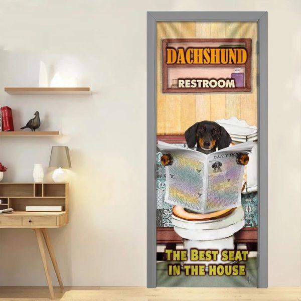 Christmas Door Cover, A Dachshund Rest Room Door Cover, Christmas Gift For Dog Lover