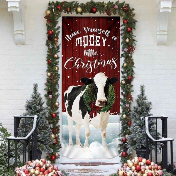 Christmas Door Cover, A Little Mooey Christmas Door Cover, Xmas Door Covers, Christmas Door Coverings