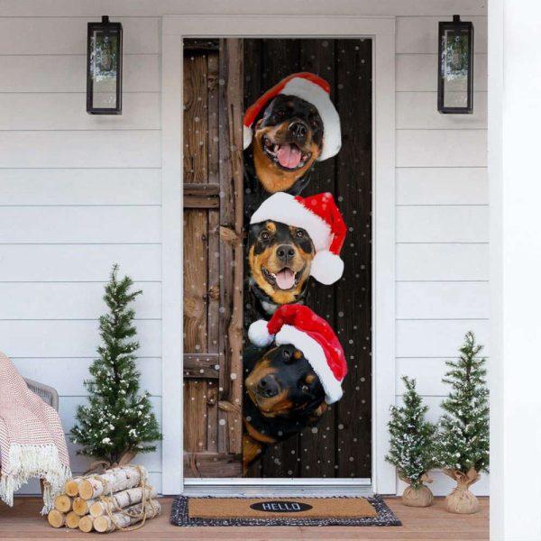 Christmas Door Cover, Adding Holiday Cheer A Rottweiler Christmas Door Cover