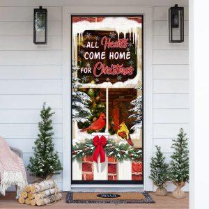 Christmas Door Cover, All Hearts Come Home For Christmas Cardinal Door Cover, Xmas Door Covers, Christmas Door Coverings