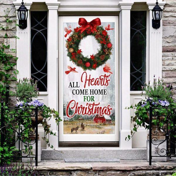 Christmas Door Cover, All Hearts Come Home For Christmas Door Cover, Xmas Door Covers, Christmas Door Coverings