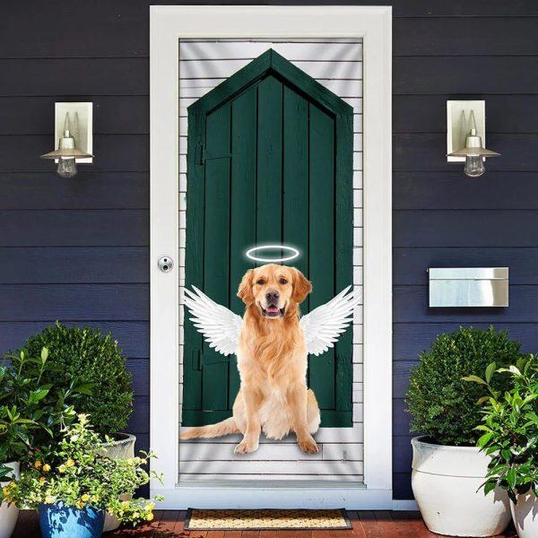 Christmas Door Cover, Angel Golden Retriever Door Cover, Christmas Gift For Dog Lover