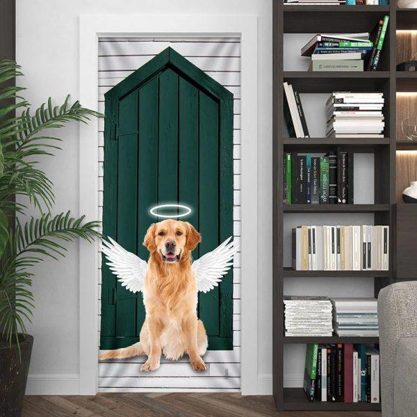 Christmas Door Cover, Angel Golden Retriever Door Cover, Christmas Gift For Dog Lover