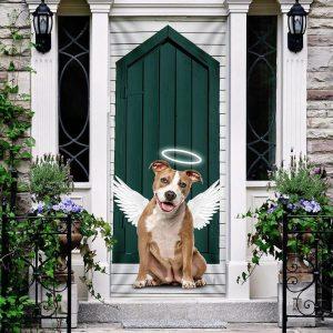 Christmas Door Cover, Angel Pit Bull Dog…
