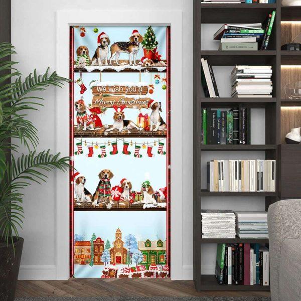 Christmas Door Cover, Beagle Christmas Door Cover, Xmas Door Covers, Christmas Door Coverings