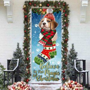 Christmas Door Cover, Beagle In Sock Door…