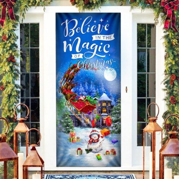 Christmas Door Cover, Believe In The Magic Of Christmas, Xmas Door Covers, Christmas Door Coverings