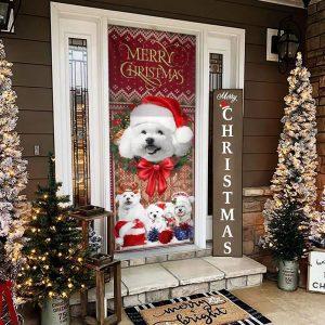 Christmas Door Cover, Bichon Frise With Christmas…
