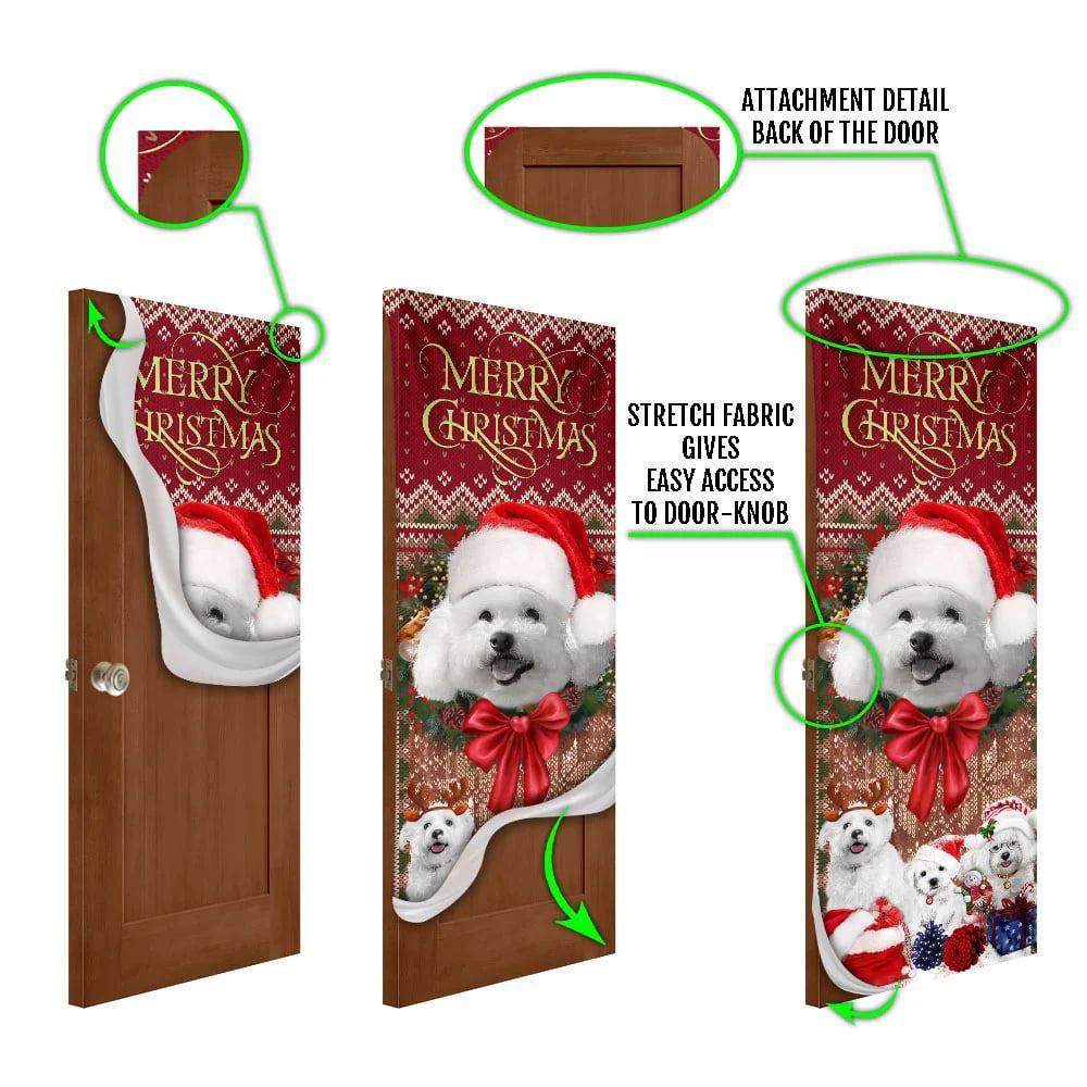 Christmas Door Cover, Bichon Frise With Christmas Begins Door Cover Christmas Door Cover, Bichon Frise With Christmas Begins Door Cover