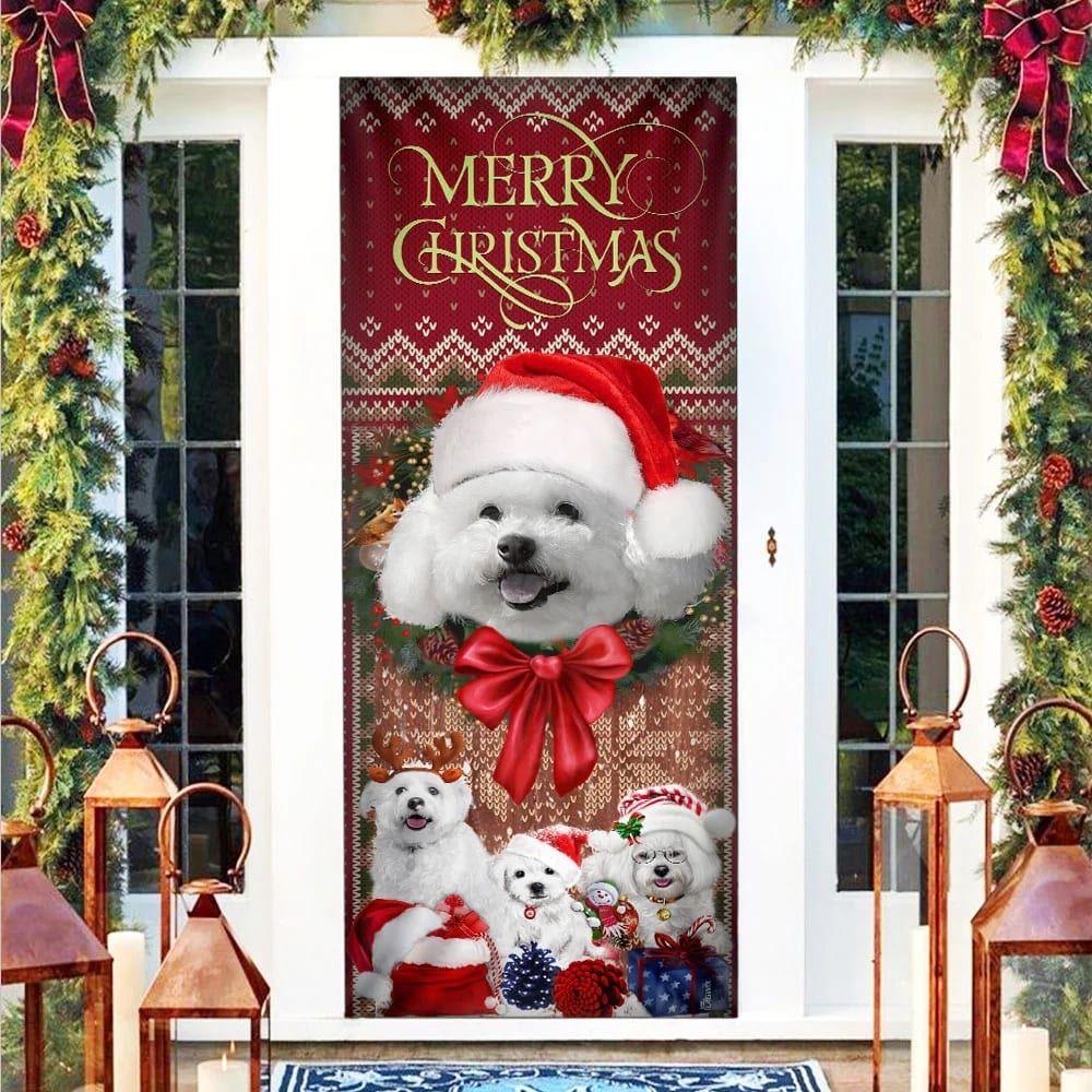 Christmas Door Cover, Bichon Frise With Christmas Begins Door Cover Christmas Door Cover, Bichon Frise With Christmas Begins Door Cover