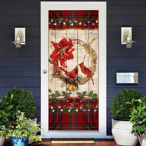 Christmas Door Cover, Cardinal Merry Christmas Door…