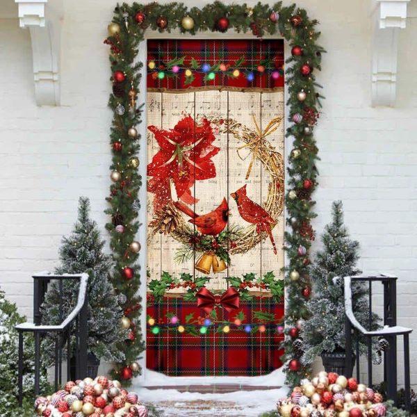 Christmas Door Cover, Cardinal Merry Christmas Door Cover, Xmas Door Covers, Christmas Door Coverings