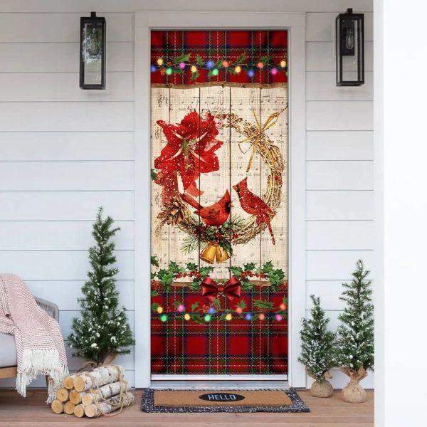 Christmas Door Cover, Cardinal Merry Christmas Door Cover, Xmas Door Covers, Christmas Door Coverings