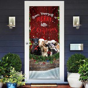 Christmas Door Cover, Cattle Merry Christmas Door…