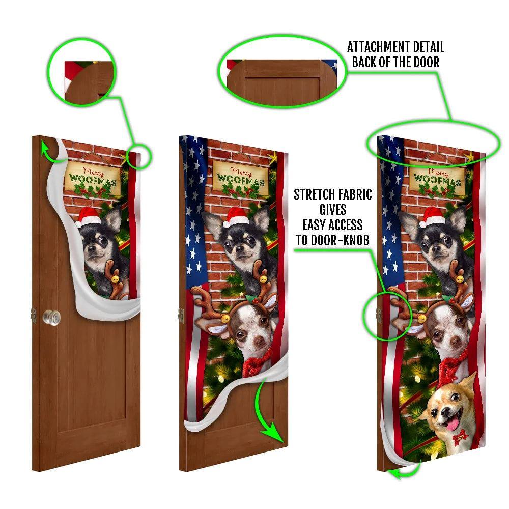 Christmas Door Cover, Chihuahua Door Cover Merry Woofmas, Housewarming Gifts Christmas Door Cover, Chihuahua Door Cover Merry Woofmas, Housewarming Gifts