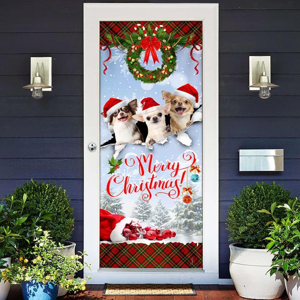 Christmas Door Cover, Chihuahua Merry Christmas Door Cover Christmas Door Cover, Chihuahua Merry Christmas Door Cover