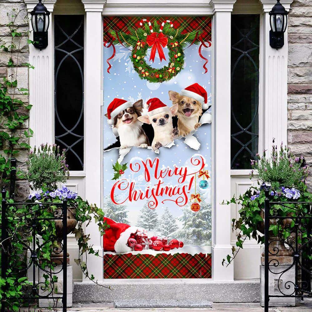Christmas Door Cover, Chihuahua Merry Christmas Door Cover Christmas Door Cover, Chihuahua Merry Christmas Door Cover