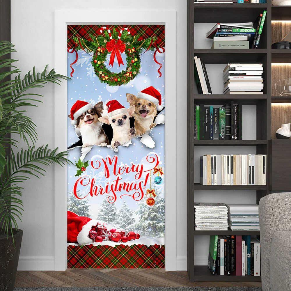 Christmas Door Cover, Chihuahua Merry Christmas Door Cover Christmas Door Cover, Chihuahua Merry Christmas Door Cover