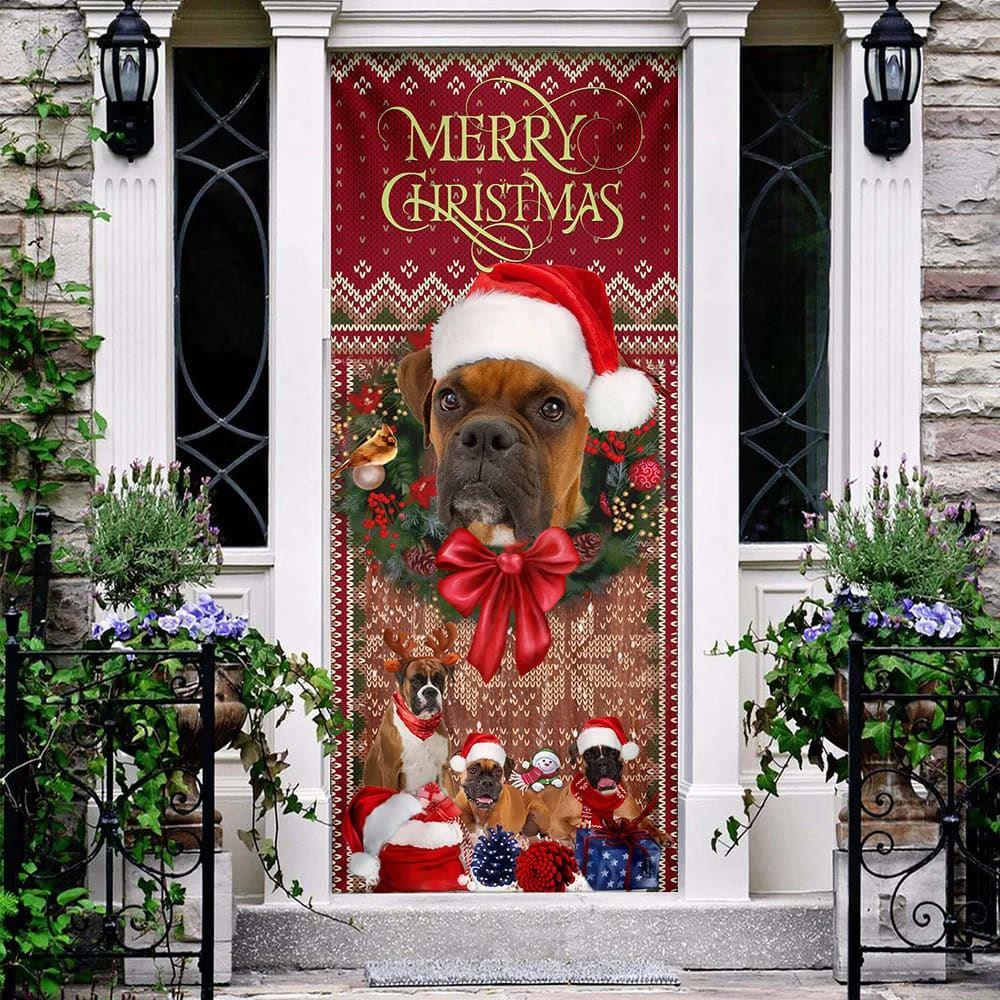 Christmas Door Cover, Christmas Begins With Boxer Door Cover