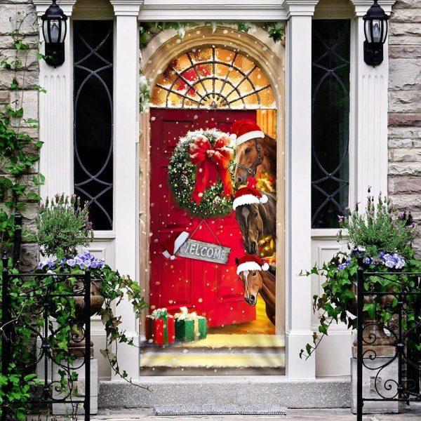 Christmas Door Cover, Christmas Begins With Horses Door Cover, Xmas Door Covers, Christmas Door Coverings