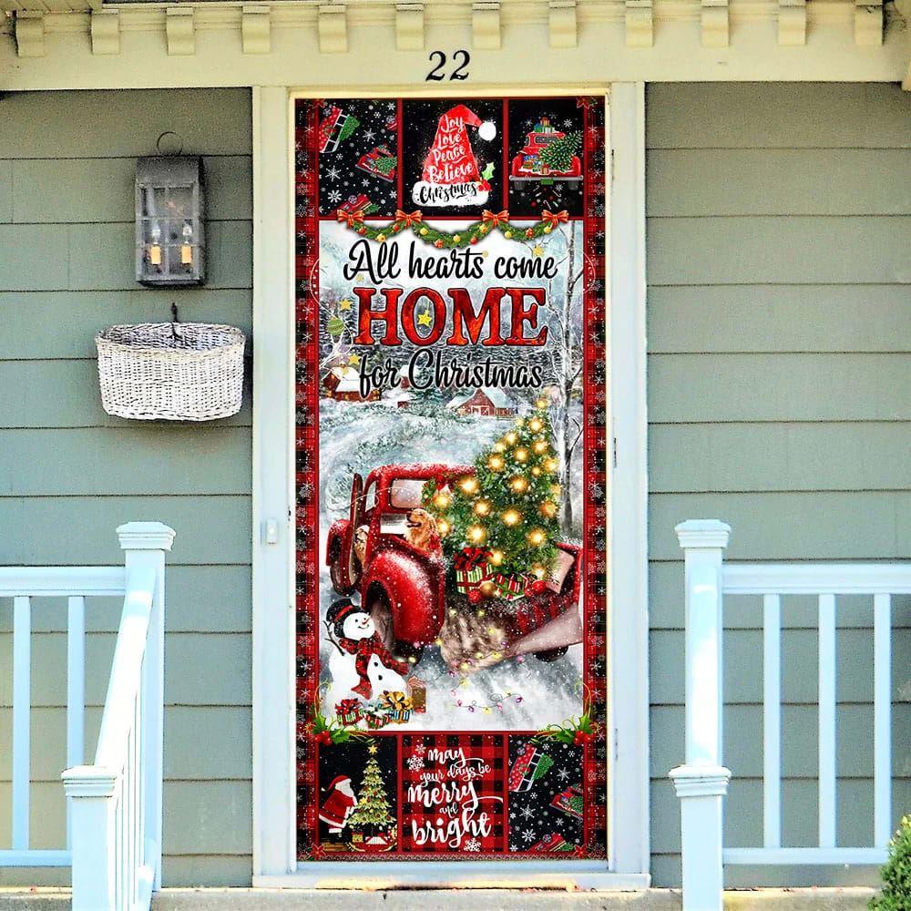 Christmas Door Cover, Christmas Door Cover All Hearts Come Home For Christmas Christmas Door Cover, Christmas Door Cover All Hearts Come Home For Christmas
