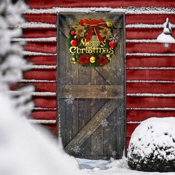 Christmas Door Cover, Christmas Door Cover Happy Decor