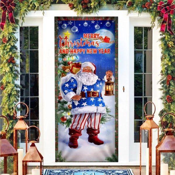 Christmas Door Cover, Christmas Door Cover Santa Merry Christmas And Happy New Year