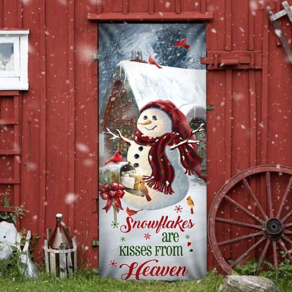 Christmas Door Cover, Christmas Door Cover Snowflakes Are Kisses From Heaven