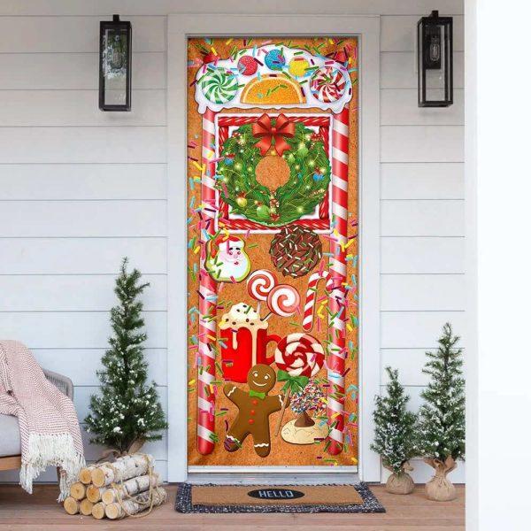 Christmas Door Cover, Christmas Ginger Bread Door Cover, Door Christmas Cover