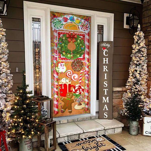 Christmas Door Cover, Christmas Ginger Bread Door Cover, Door Christmas Cover