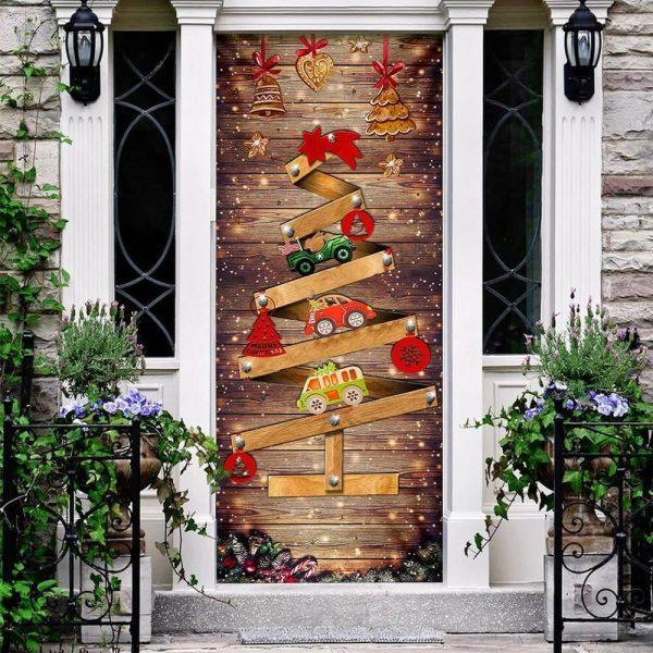 Christmas Door Cover, Christmas Tree Door Cover Memories, Door Christmas Cover