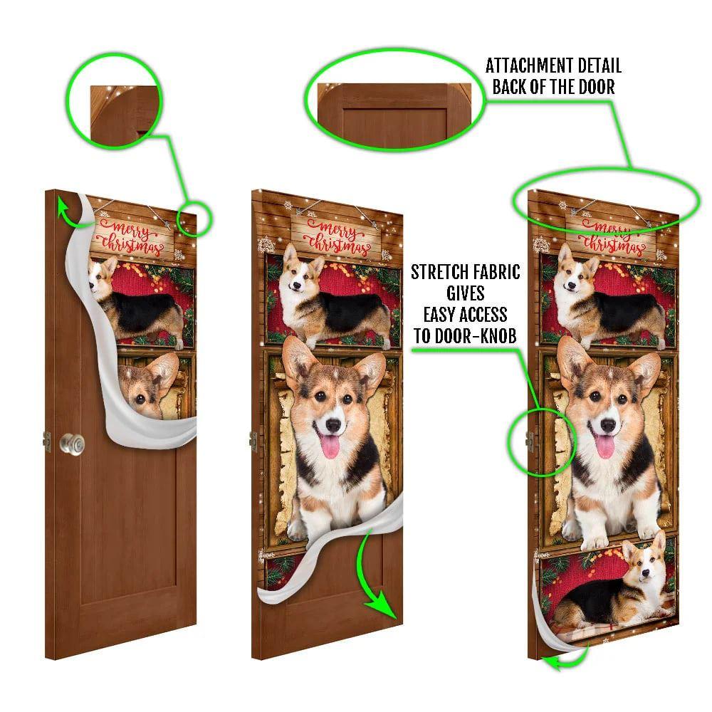 Christmas Door Cover, Corgi Christmas Door Cover, Gift For Corgi Lover Christmas Door Cover, Corgi Christmas Door Cover, Gift For Corgi Lover