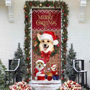 Christmas Door Cover, Corgi Happy House Christmas…