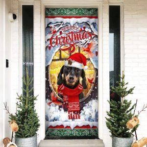Christmas Door Cover, Dachshund Merry Christmas Door…