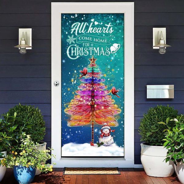 Christmas Door Cover, Dragonfly Christmas Door Cover, Xmas Door Covers, Christmas Door Coverings