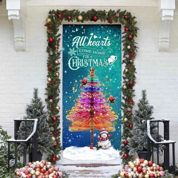Christmas Door Cover, Dragonfly Christmas Door Cover, Xmas Door Covers, Christmas Door Coverings