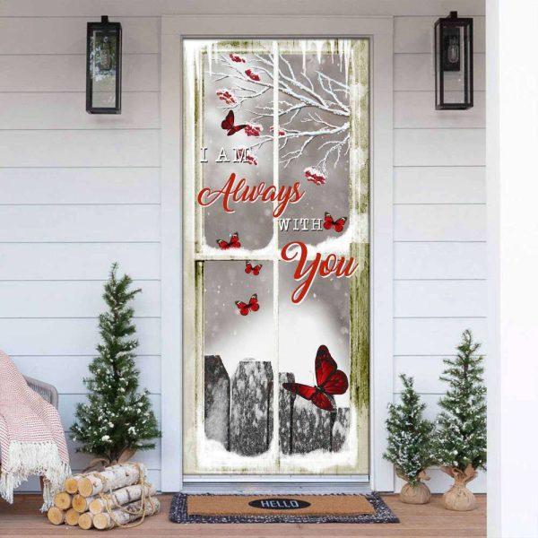 Christmas Door Cover, Enchanting Butterfly Winter Sky Gift Door Cover for Butterfly Lovers, Xmas Door Covers, Christmas Door Coverings