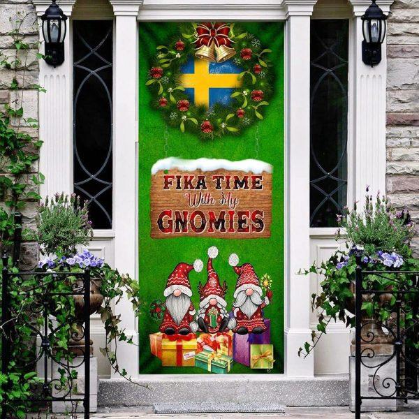 Christmas Door Cover, Fika Time With My Gnomies Door Cover