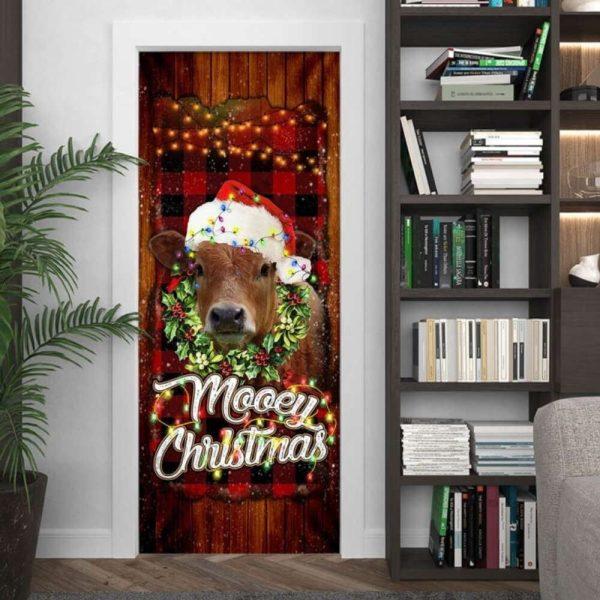 Christmas Door Cover, Funny Cow Merry Christmas Door Cover, Xmas Door Covers, Christmas Door Coverings