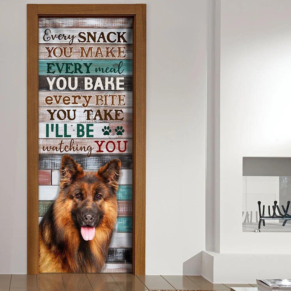 Christmas Door Cover, German Shepherd, Every Snack You Make I’ll Be Watching You Door Cover, Christmas Gift For Dog Lover