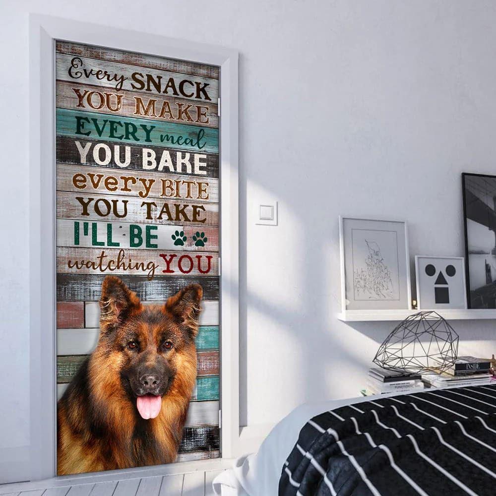 Christmas Door Cover, German Shepherd, Every Snack You Make I’ll Be Watching You Door Cover, Christmas Gift For Dog Lover