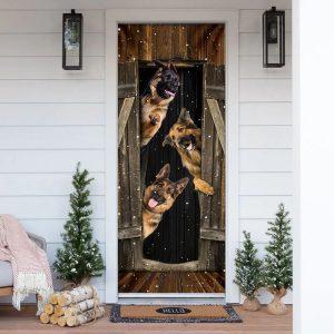 Christmas Door Cover, German Shepherd Happy Farmhouse…