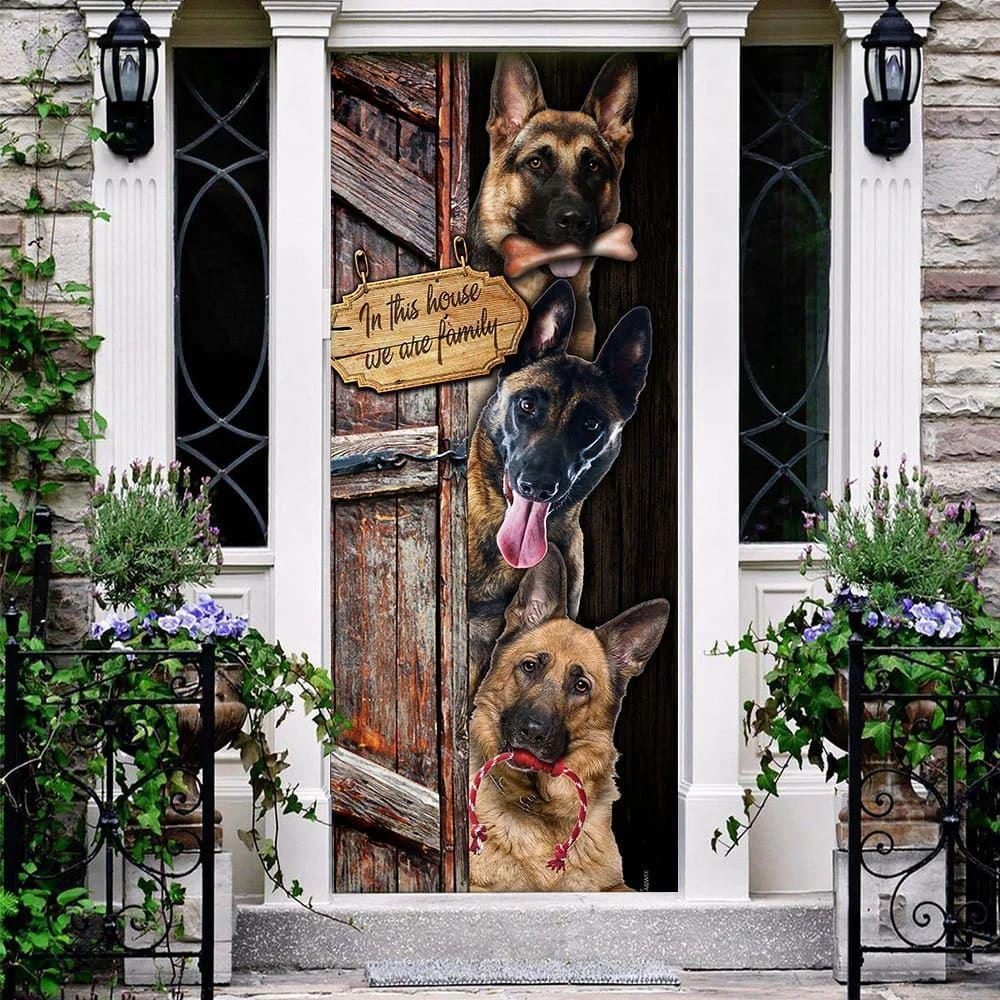 Christmas Door Cover, German Shepherd, We Are Family Door Cover, Christmas Gift For Dog Lover Christmas Door Cover, German Shepherd, We Are Family Door Cover, Christmas Gift For Dog Lover