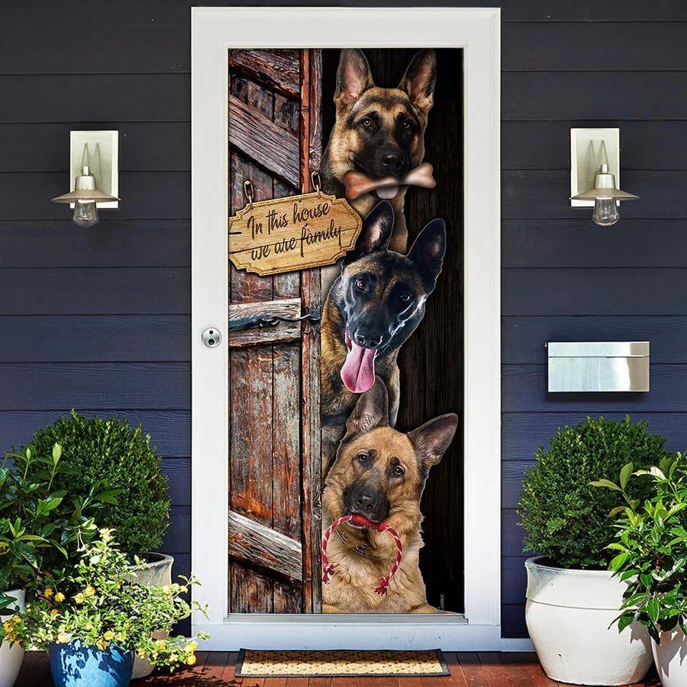 Christmas Door Cover, German Shepherd, We Are Family Door Cover, Christmas Gift For Dog Lover Christmas Door Cover, German Shepherd, We Are Family Door Cover, Christmas Gift For Dog Lover