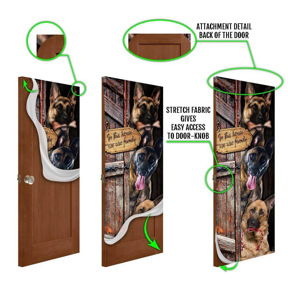 Christmas Door Cover, German Shepherd, We Are Family Door Cover, Christmas Gift For Dog Lover Christmas Door Cover, German Shepherd, We Are Family Door Cover, Christmas Gift For Dog Lover