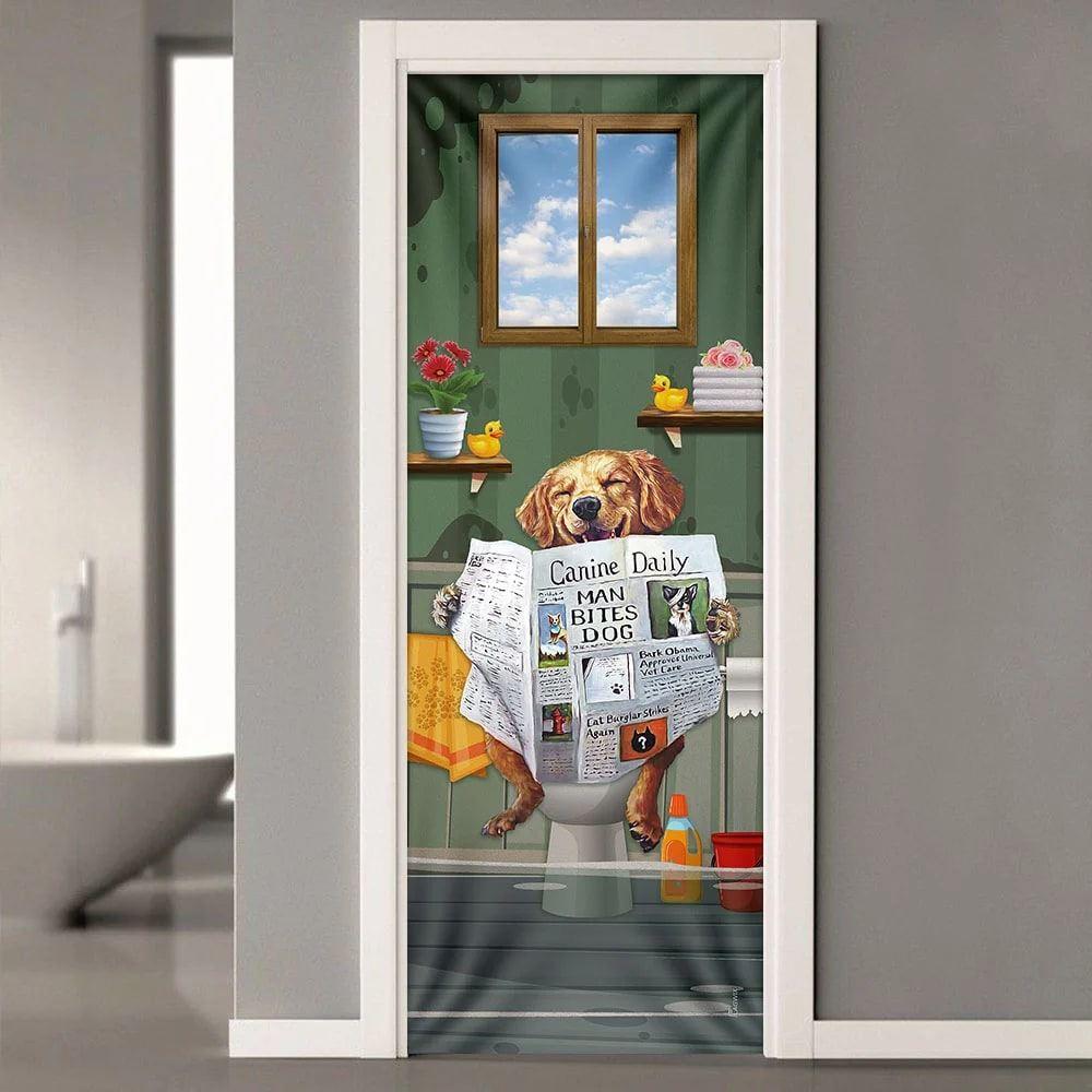Christmas Door Cover, Golden Retriever Bathroom Door Cover, Christmas Gift For Dog Lover Christmas Door Cover, Golden Retriever Bathroom Door Cover, Christmas Gift For Dog Lover