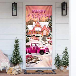Christmas Door Cover Happy Pink Christmas Door Cover Xmas Door Covers Christmas Door Coverings 4 esarfn.jpg